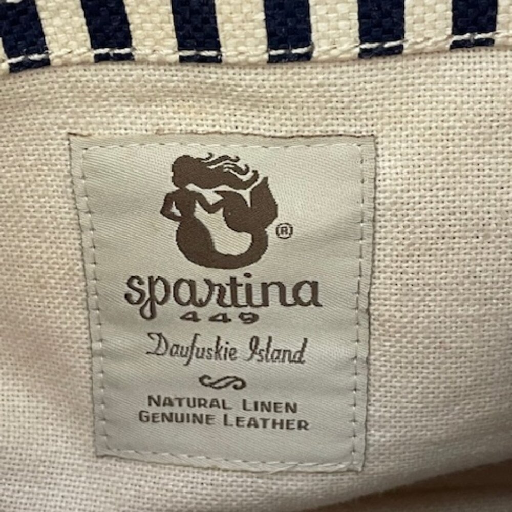 SPARTINA 449 Shelter Cove Linen Leather Shoulder Tote Bag - Picture 11 of 16
